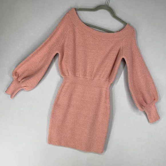 Line and Dot Women Sweater Dress Midi Barbiecore - Picture 2 of 14